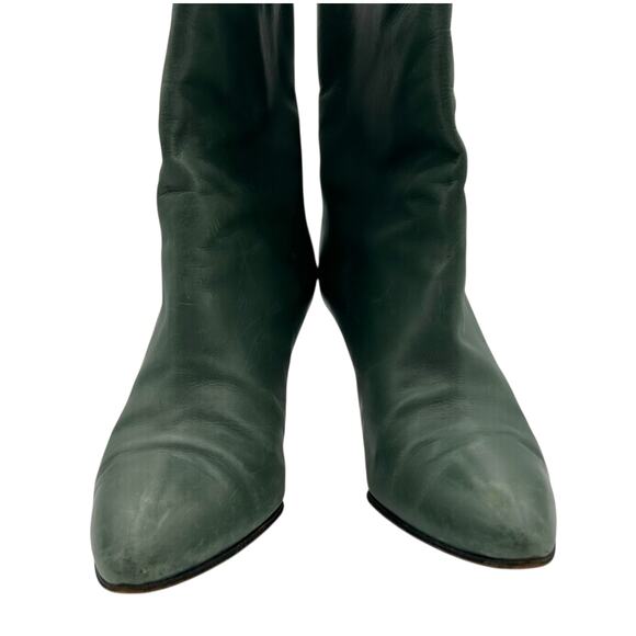Pancaldi Women's Green Leather Mid Calf Boots Size EU 36 US 5.5-6 - Picture 5 of 14